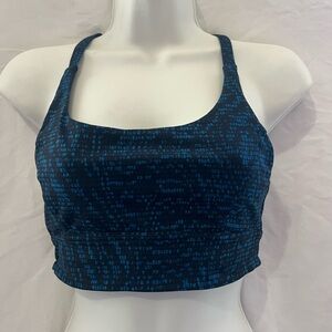 Lululemon Train Times Bra in Blue and Black Geo Print Size Small